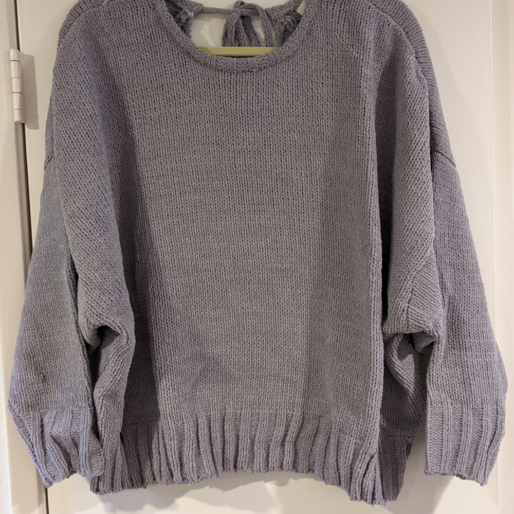 NWT Vici Entro Dolman Sleeve Open Back Cable Knit Sweater - M